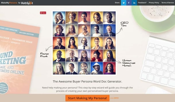 Pictures of 25 people fitting different buyer persona profiles