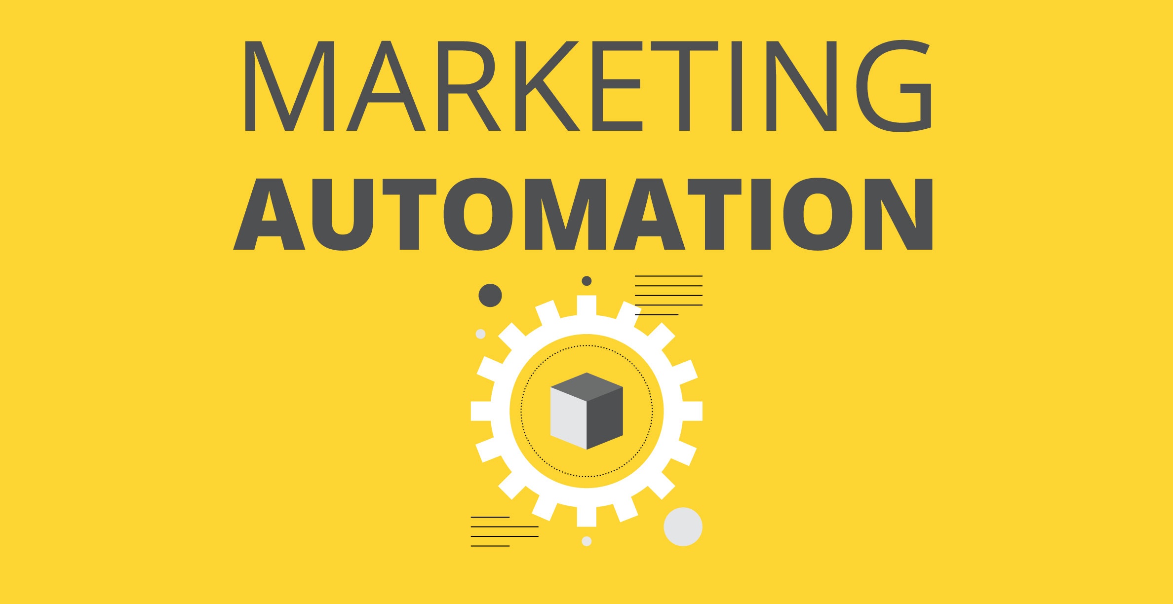 Illustration of marketing automation concept using a cog