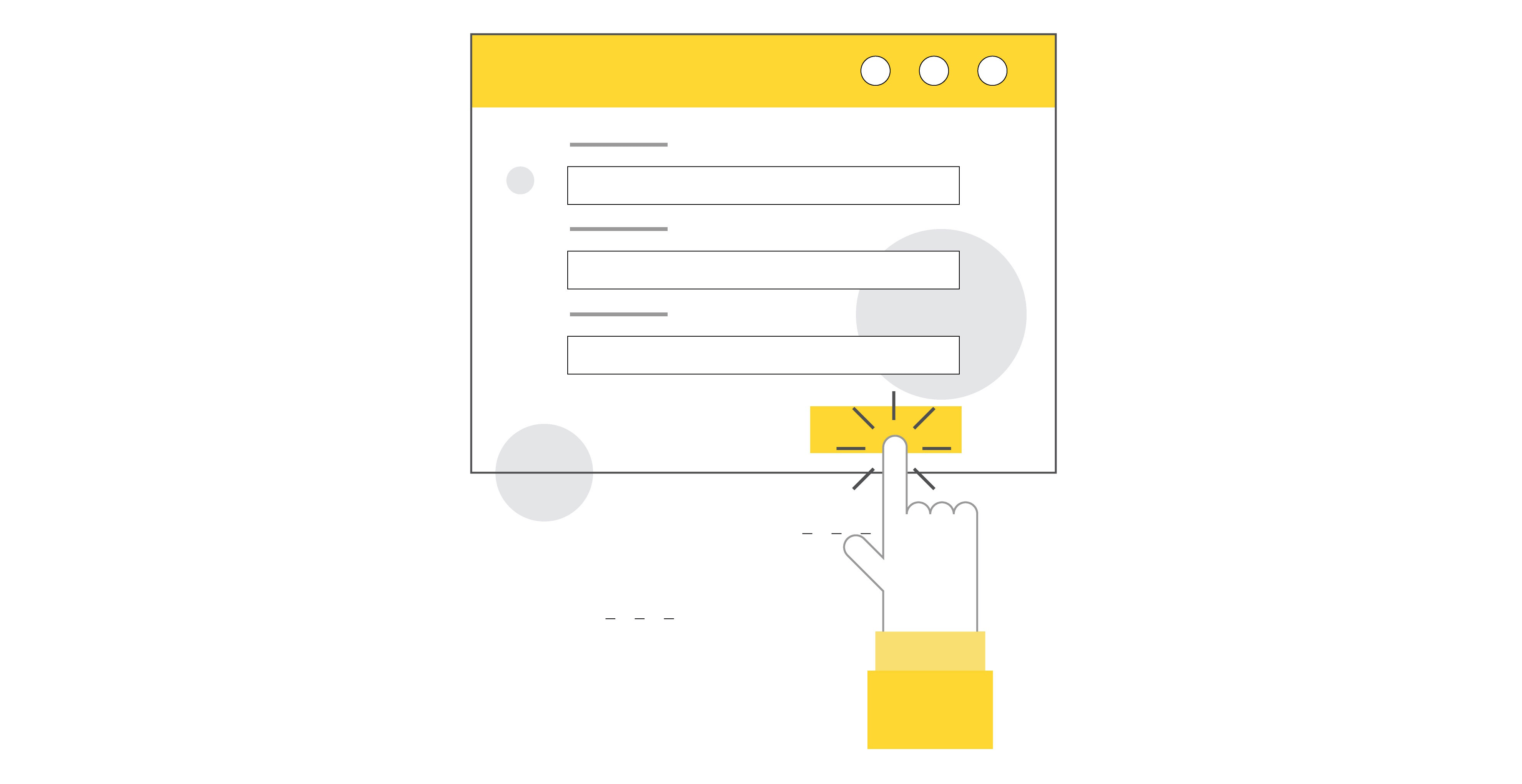 Illustrated concept of someone clicking on a button on a website page - converting