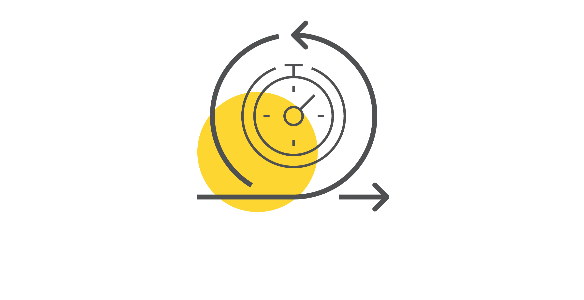 Illustration of agile marketing showing cycles and a clock inside the cycles